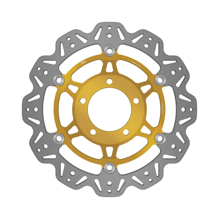 EBC 03-04 Triumph Hinckley Daytona 600 Front Left/Right Vee Floating Rotor — VR662 — Gold hub