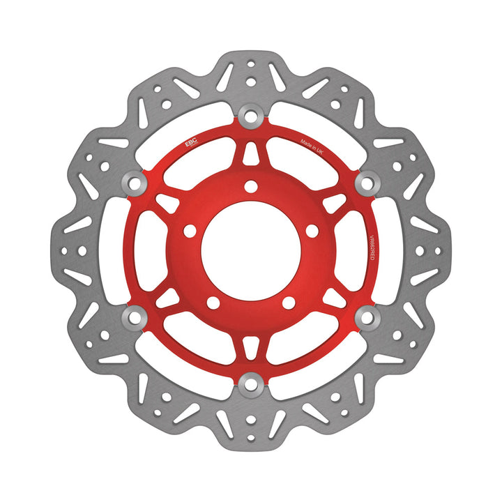 EBC 03-04 Triumph Hinckley Daytona 600 Front Left/Right Vee Floating Rotor — VR662 — Red hub
