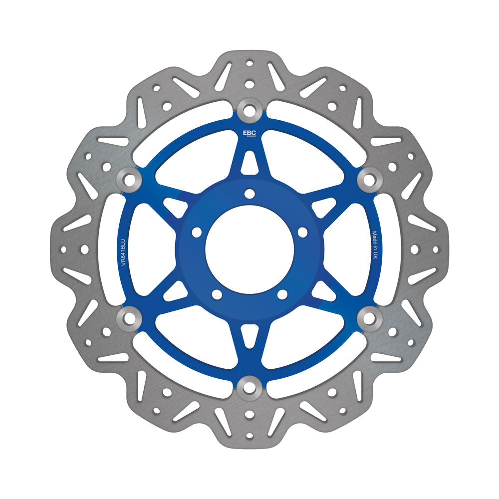 EBC 10-13 Ducati Monster 796 Front Left/Right Vee Floating Rotor — VR841 — Blue hub