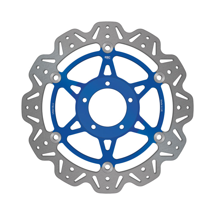 EBC 10-13 Ducati Monster 796 Front Left/Right Vee Floating Rotor — VR841 — Blue hub