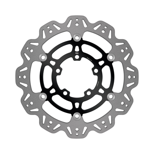 EBC 11-14 Triumph Hinckley Tiger 800 /Cast Wheels Front Left/Right Vee Floating Black Rotor — VR842BLK