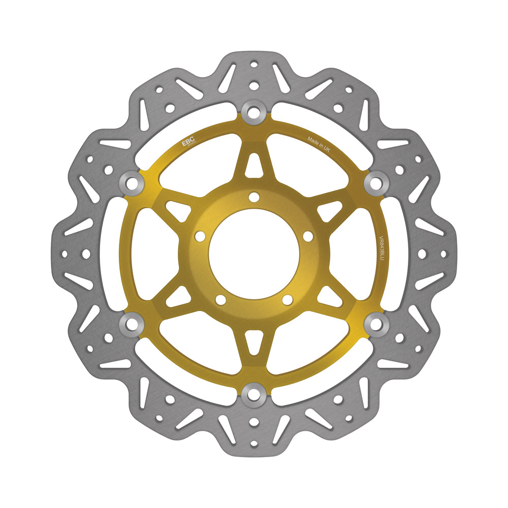 EBC 08-10 Ducati 848 Radial 2 Pad Caliper Front Left/Right Vee Floating Rotor — VR843 — Gold hub