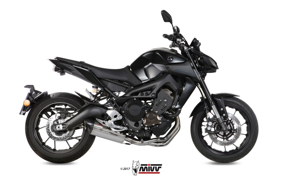 MIVV Suono Stainless Full System Exhaust with Carbon Caps (Y.042.L7) for 2013-2020 Yamaha MT-09