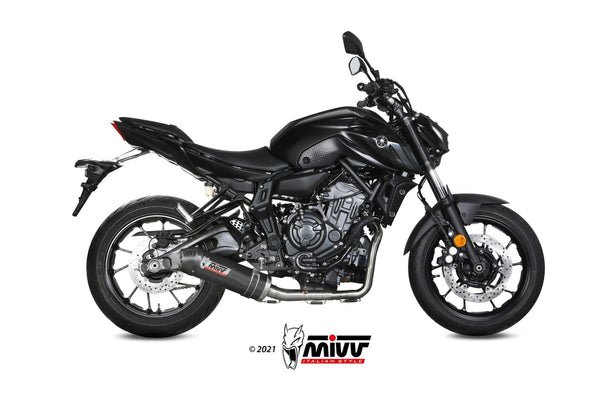 MIVV Oval Carbon Full System Exhaust with Carbon Cap (Y.044.L3C) for 2014-2022 Yamaha MT-07