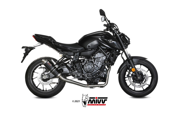 MIVV GP Black Full System Exhaust, High Position (Y.045.LXB) for 2014-2022 Yamaha MT-07