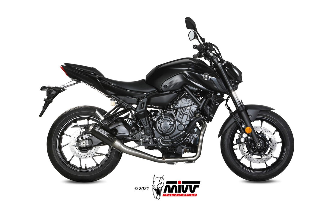MIVV MK3 Carbon Full System Exhaust, High Position (Y.045.SM3C) for 2014-2022 Yamaha MT-07