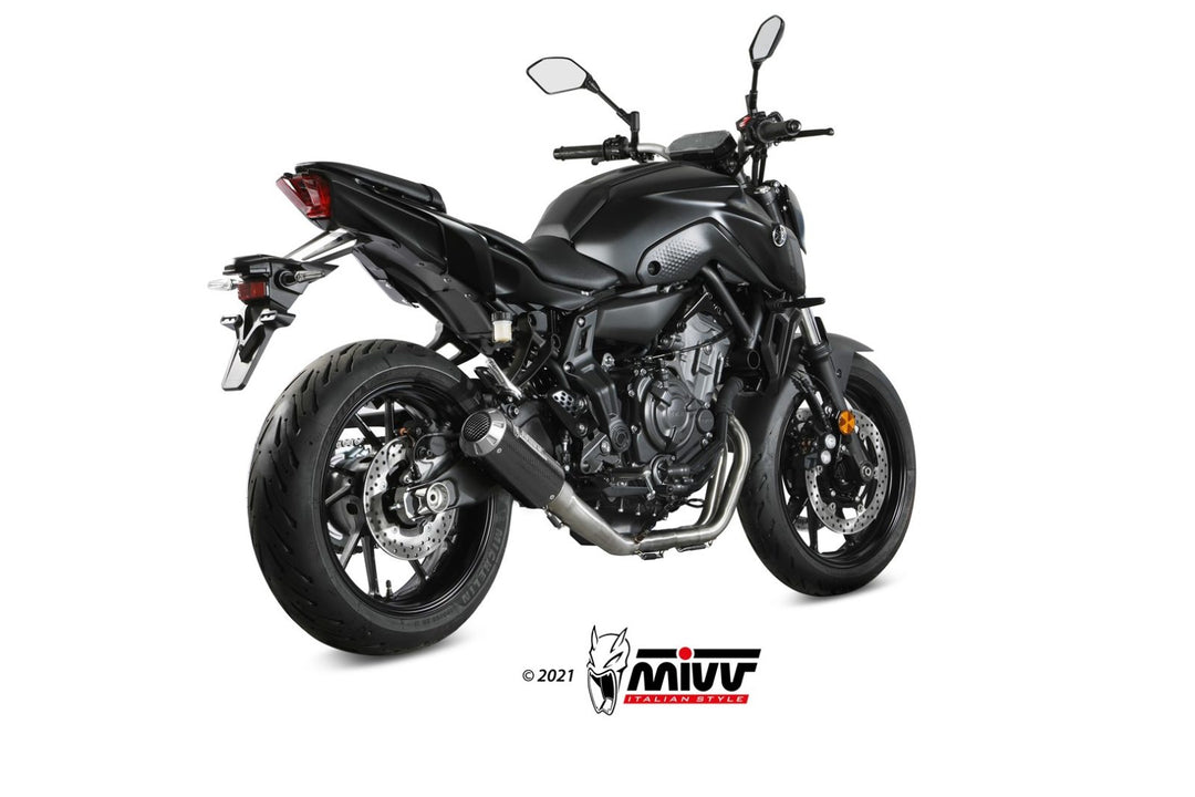 MIVV MK3 Carbon Full System Exhaust, High Position (Y.045.SM3C) for 2014-2022 Yamaha MT-07