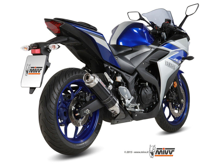 MIVV GP Black Slip-On Exhaust (Y.048.LXB) for 2015-2022 Yamaha YZF-R3