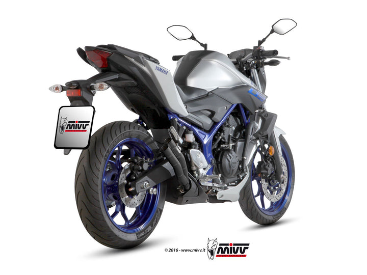 MIVV Double Gun Black Slip-On Exhaust (Y.055.LDGB) for 2016-2022 Yamaha MT-03