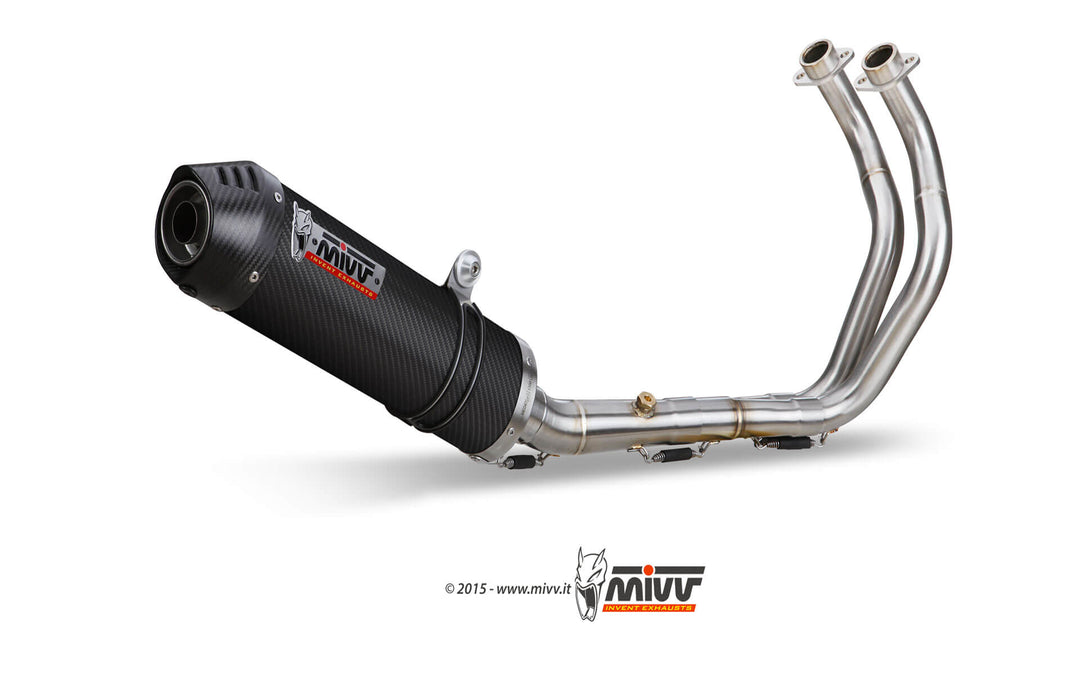 MIVV Oval Carbon Full System Exhaust with Carbon Cap (Y.058.L3C) for 2016-2022 Yamaha Tracer 700