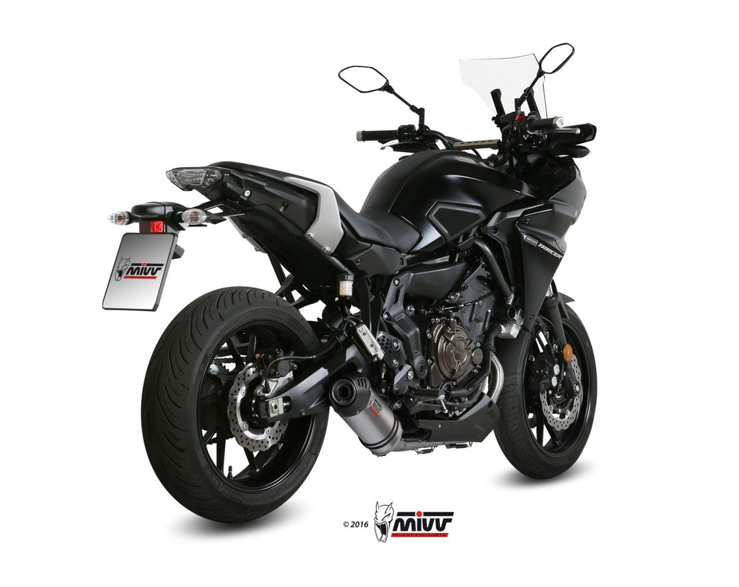 MIVV Oval Titanium Full System Exhaust with Carbon Cap (Y.058.L4C) for 2016-2022 Yamaha Tracer 700