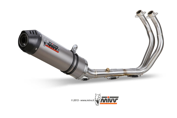 MIVV Oval Titanium Full System Exhaust with Carbon Cap (Y.058.L4C) for 2016-2022 Yamaha Tracer 700