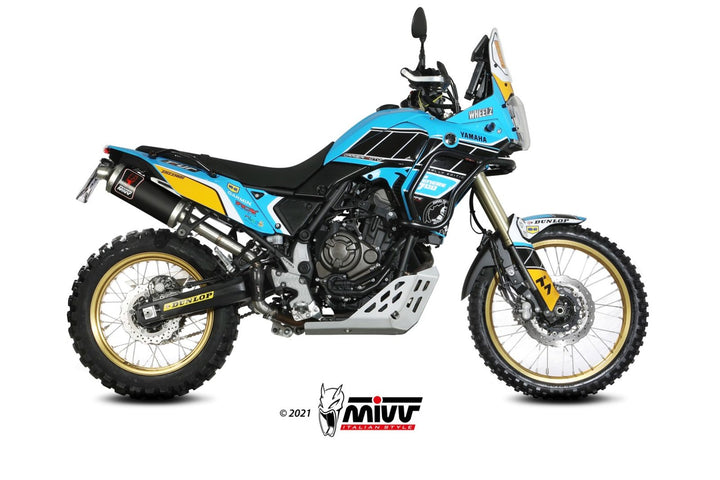 MIVV Dakar Black Slip-On Exhaust (Y.064.LDKB) for 2019- Yamaha Tenere 700