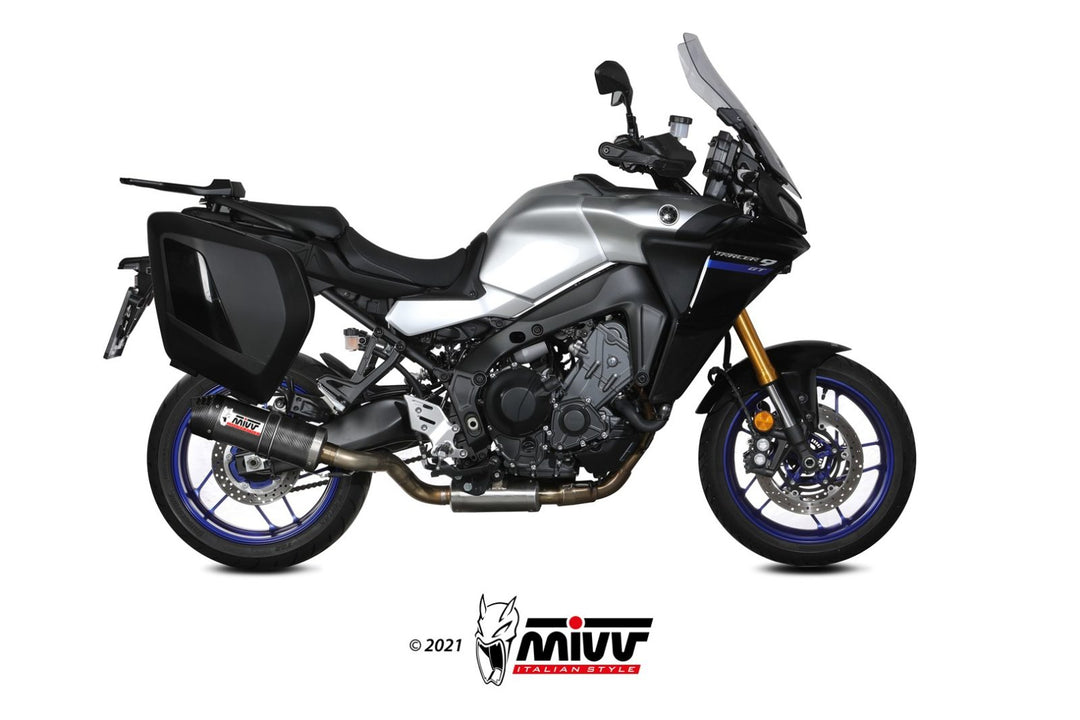 MIVV Oval Carbon Full System Exhaust with Carbon Cap (Y.069.L3C) for 2021-2022 Yamaha Tracer 9