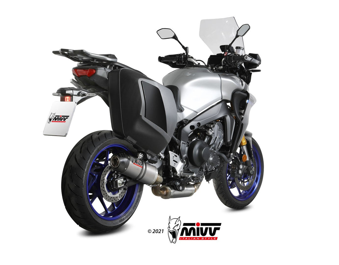 MIVV Oval Titanium Full System Exhaust with Carbon Cap (Y.069.L4C) for 2021-2022 Yamaha Tracer 9