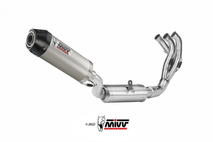 MIVV Oval Titanium Full System Exhaust with Carbon Cap (Y.069.L4C) for 2021-2022 Yamaha Tracer 9