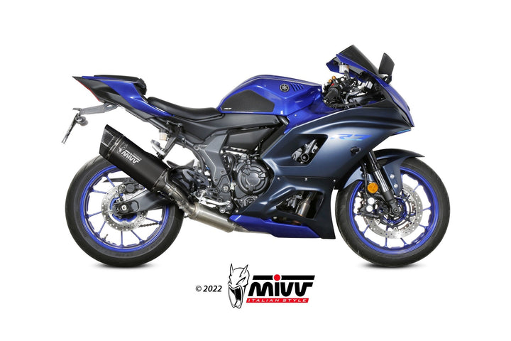 MIVV SR1 Black Titanium Full System Exhaust (Y.071.LR1TB) for 2022 Yamaha YZF R7