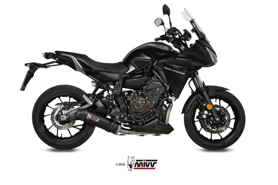 MIVV Oval Carbon Full System Exhaust with Carbon Cap (Y.058.L3C) for 2016-2022 Yamaha Tracer 700