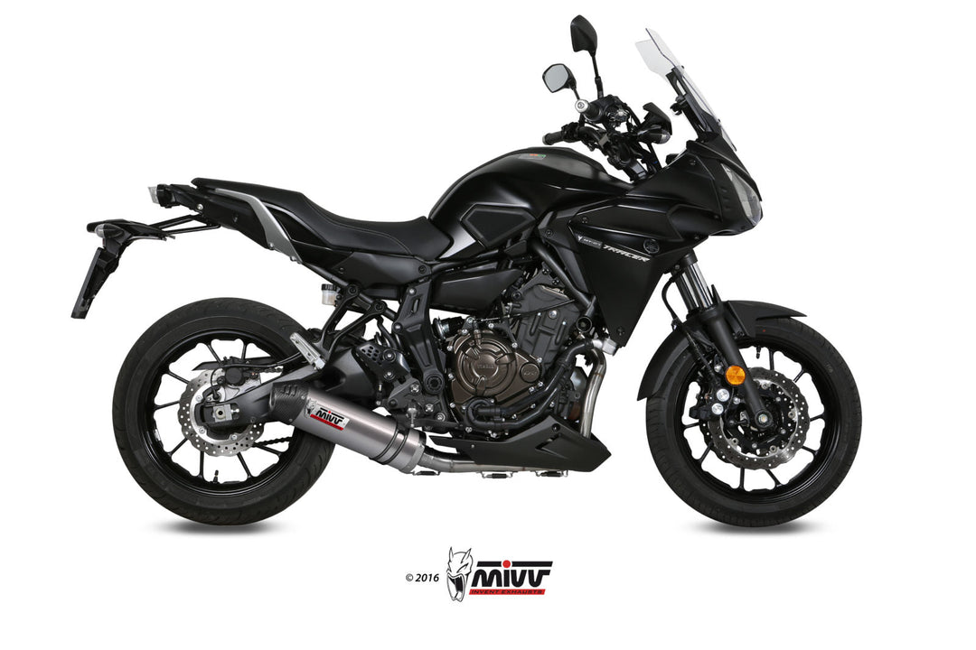 MIVV Oval Titanium Full System Exhaust with Carbon Cap (Y.058.L4C) for 2016-2022 Yamaha Tracer 700