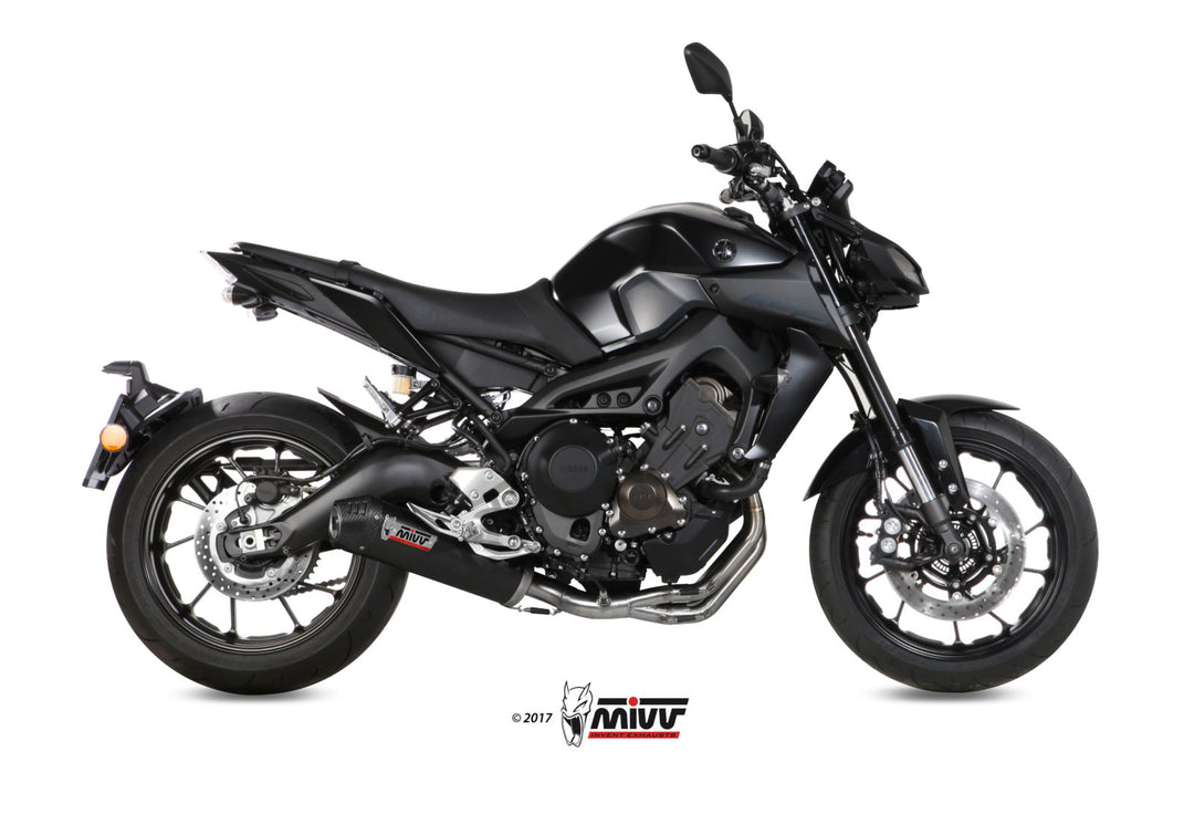 MIVV Oval Carbon Full System Exhaust with Carbon Cap (Y.042.L3C) for 2013-2020 Yamaha MT-09