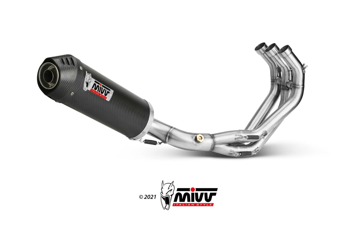 MIVV Oval Carbon Full System Exhaust with Carbon Cap (Y.042.L3C) for 2013-2020 Yamaha MT-09