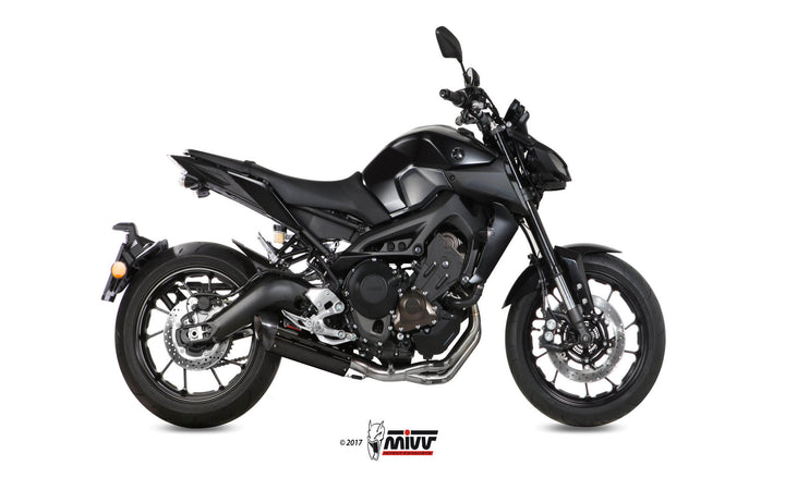 MIVV Suono Black Full System Exhaust with Carbon Caps (Y.042.L9) for 2013-2020 Yamaha MT-09