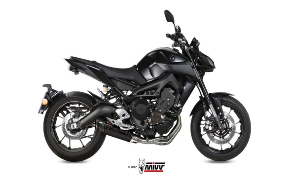 MIVV Suono Black Full System Exhaust with Carbon Caps (Y.042.L9) for 2013-2020 Yamaha MT-09