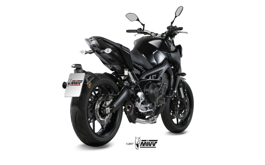MIVV Suono Black Full System Exhaust with Carbon Caps (Y.042.L9) for 2013-2020 Yamaha MT-09