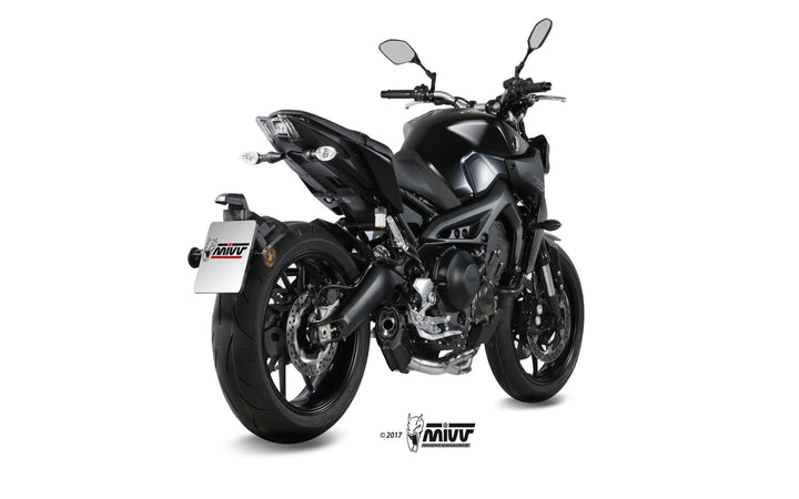 MIVV Suono Black Full System Exhaust with Carbon Caps (Y.042.L9) for 2013-2020 Yamaha MT-09