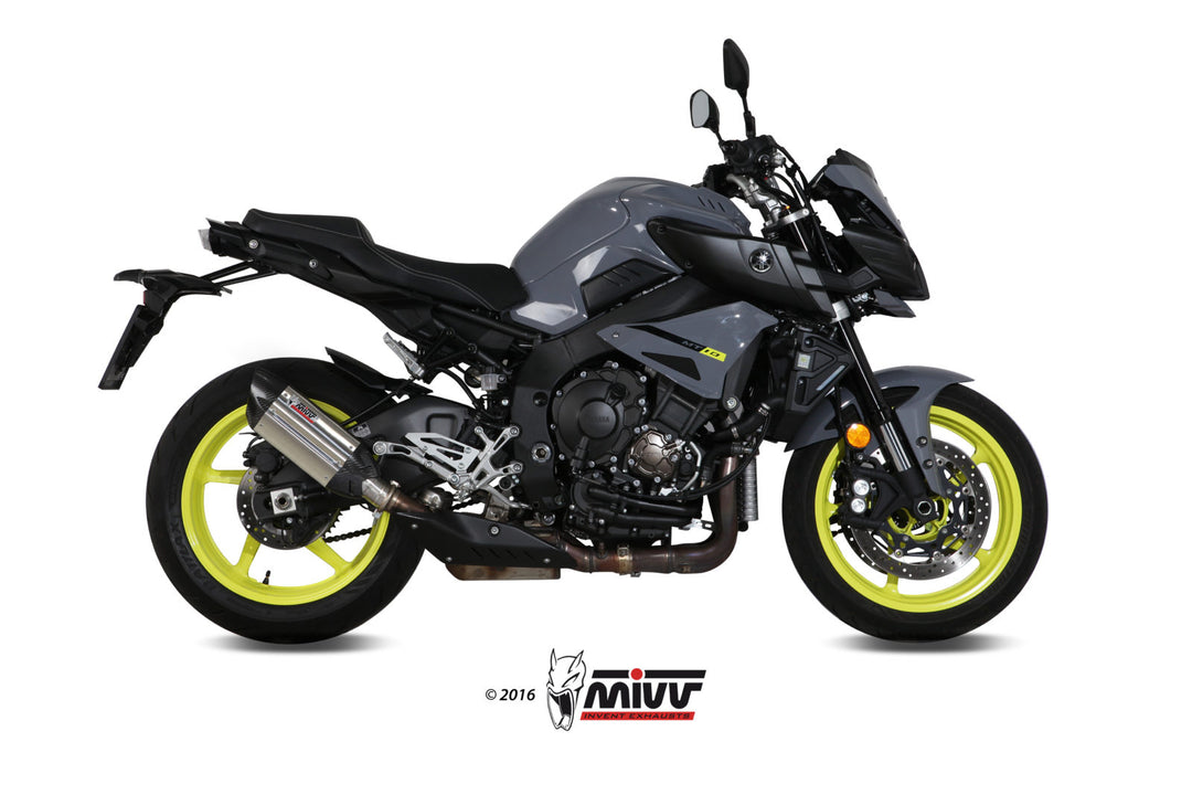 MIVV Suono Stainless Slip-On Exhaust with Carbon Caps (Y.057.L7) for 2016-2022 Yamaha MT-10