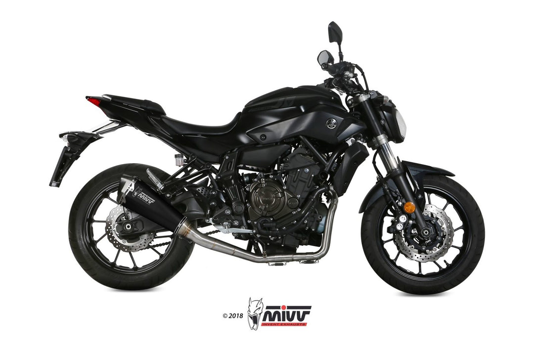 MIVV Delta Race Black Full System Exhaust, High Position (Y.045.LDRB) for 2014-2022 Yamaha MT-07