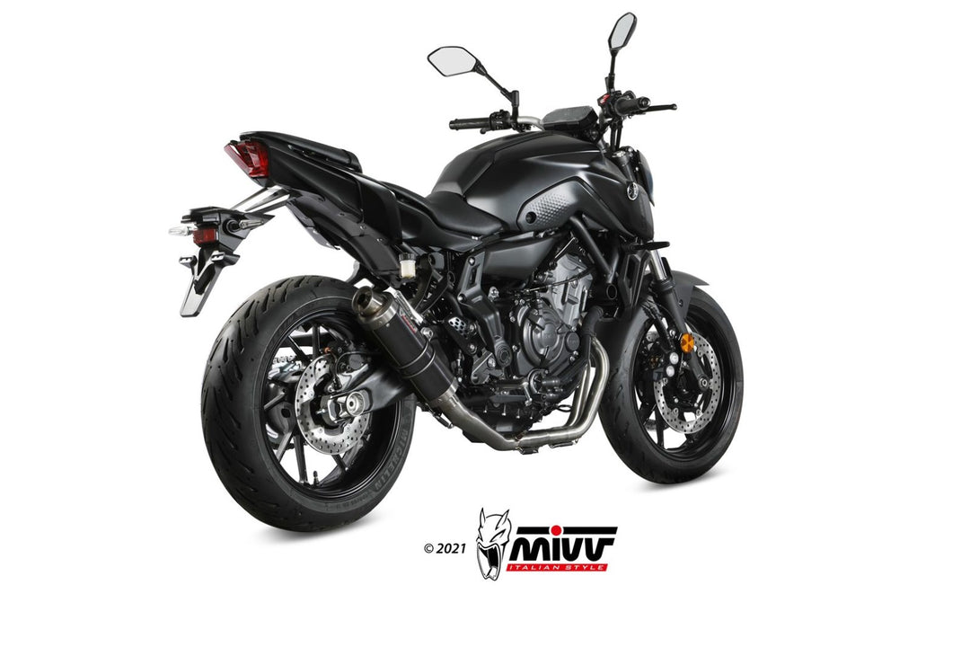 MIVV GP Black Full System Exhaust, High Position (Y.045.LXB) for 2014-2022 Yamaha MT-07
