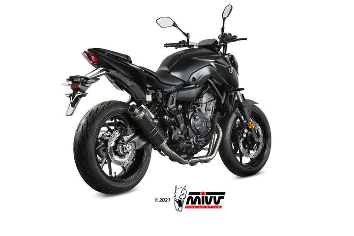 MIVV GP Black Full System Exhaust, High Position (Y.045.LXB) for 2014-2022 Yamaha MT-07