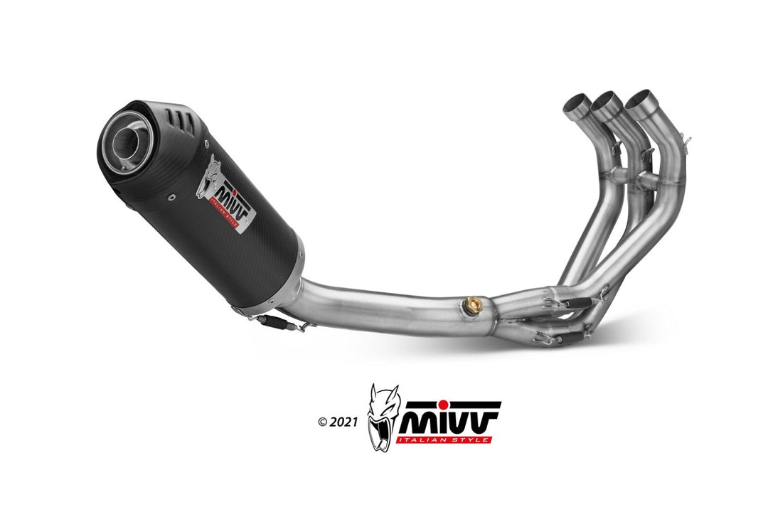 MIVV Oval Carbon Full System Exhaust with Carbon Cap (Y.049.L3C) for 2013-2020 Yamaha Tracer 900