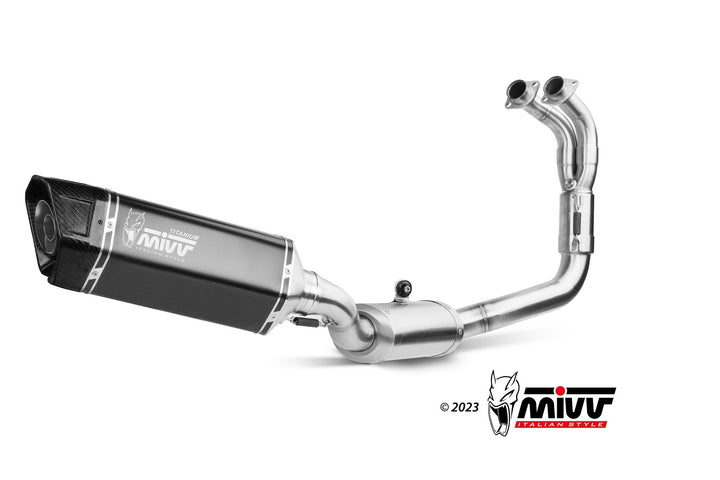 MIVV SR1 Black Titanium Full System Exhaust (Y.071.LR1TB) for 2022 Yamaha YZF R7