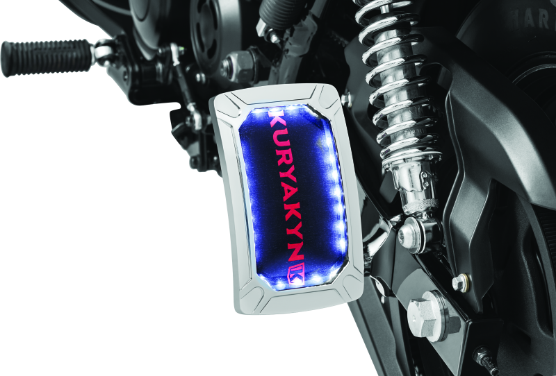 Kuryakyn Nova Curved Vertical Mount Side License Plate Holder Chrome