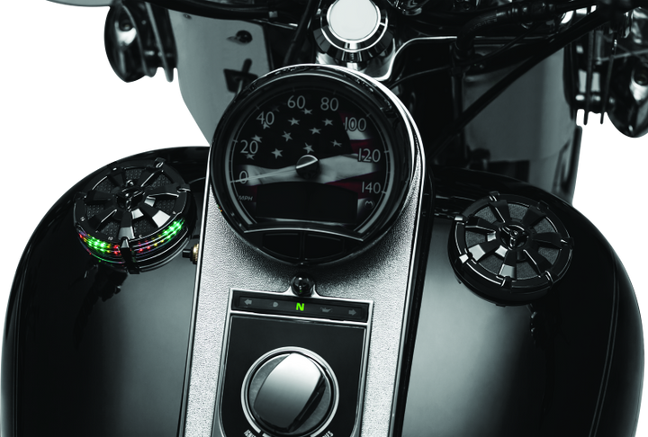 Kuryakyn Alley Cat Fuel &amp; Battery Gauge Gloss Black