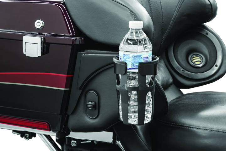 Kuryakyn Reflex Drink Holder Right Side HD Touring Passenger Mount 96-13 Gloss Black