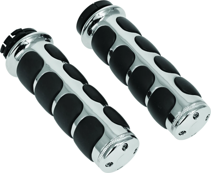Kuryakyn ISO Grips Without Throttle Boss Dual Cable Chrome