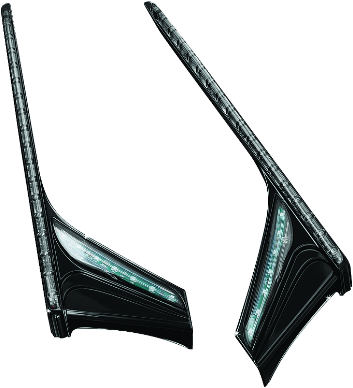 Kuryakyn L.E.D. Vertical Rear Light Strips 12-17 GL1800 Gloss Black Smoke Lens