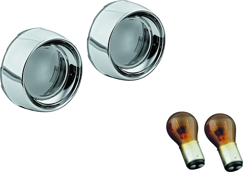 Kuryakyn Deep Dish Bezels With Smoke Lenses Red Light