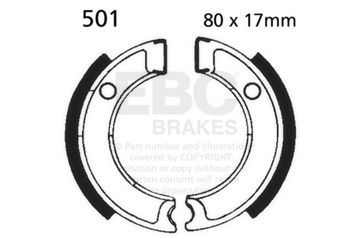 EBC 501 brake shoes — mfr catalog image