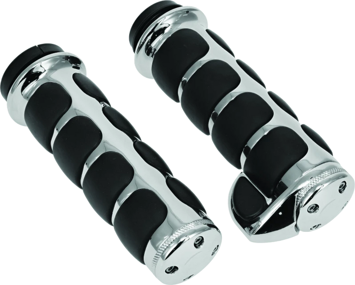 Kuryakyn ISO Grips With Throttle Boss Throttle-By-Wire Chrome