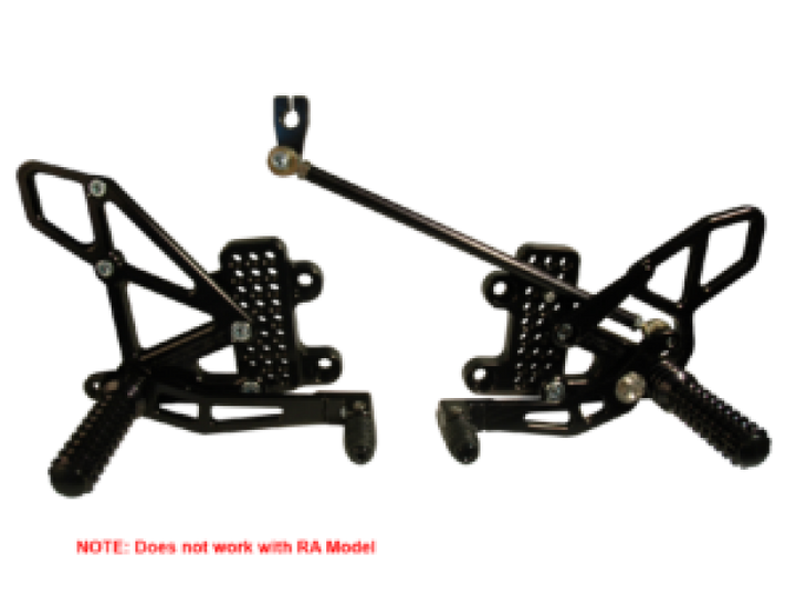Vortex 07-23 Honda CBR600 RR Adjustable Rearsets — Black (RS265K)