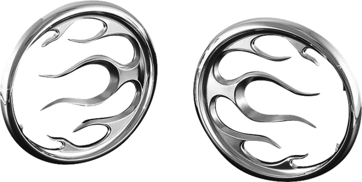 Kuryakyn Flame Speaker Grills Chrome