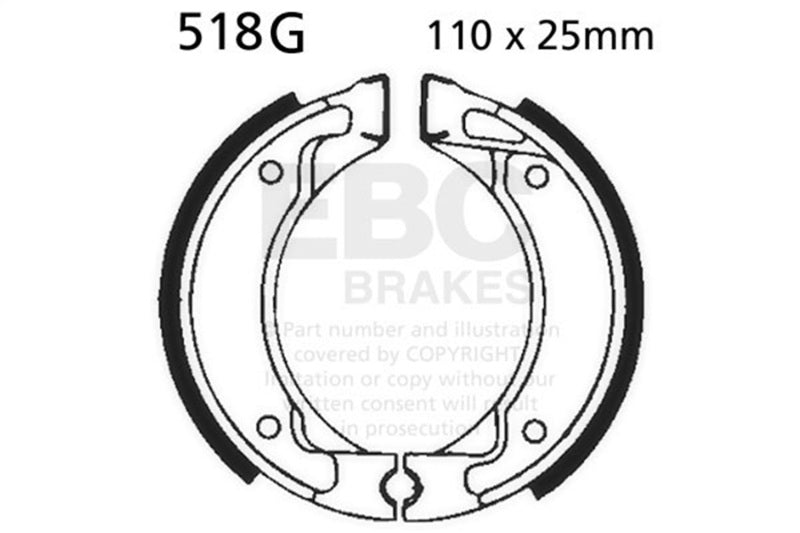 EBC 88-90 Yamaha DT 50 Front Left/Right Sintered HH/R Brake Pads — 518G