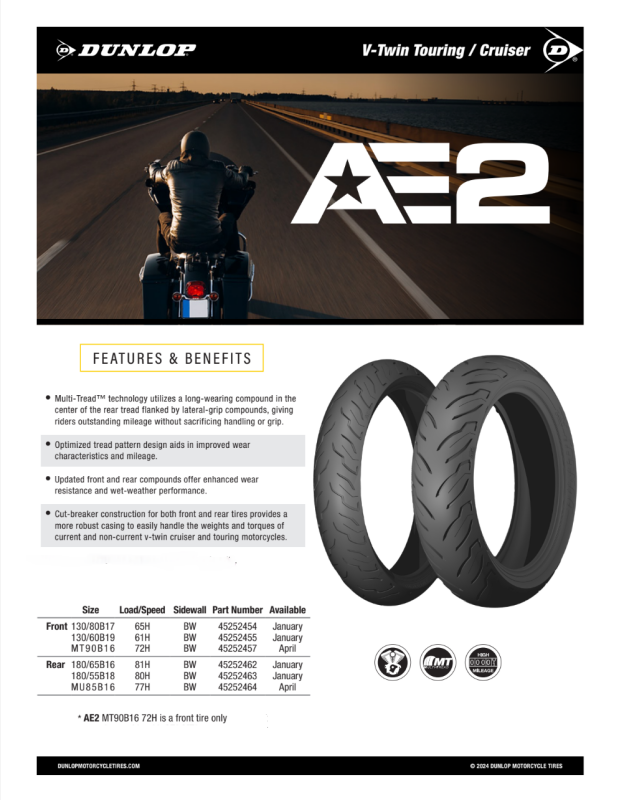Dunlop AE2 Bias — MT90B16 Front