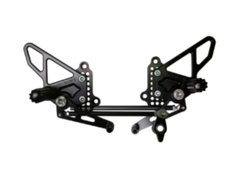 Vortex 07-08 Ducati 1098,08-09 1098R,07-09 1098S,09-11 1198 Adjustable Rearsets — Black (RS198K)