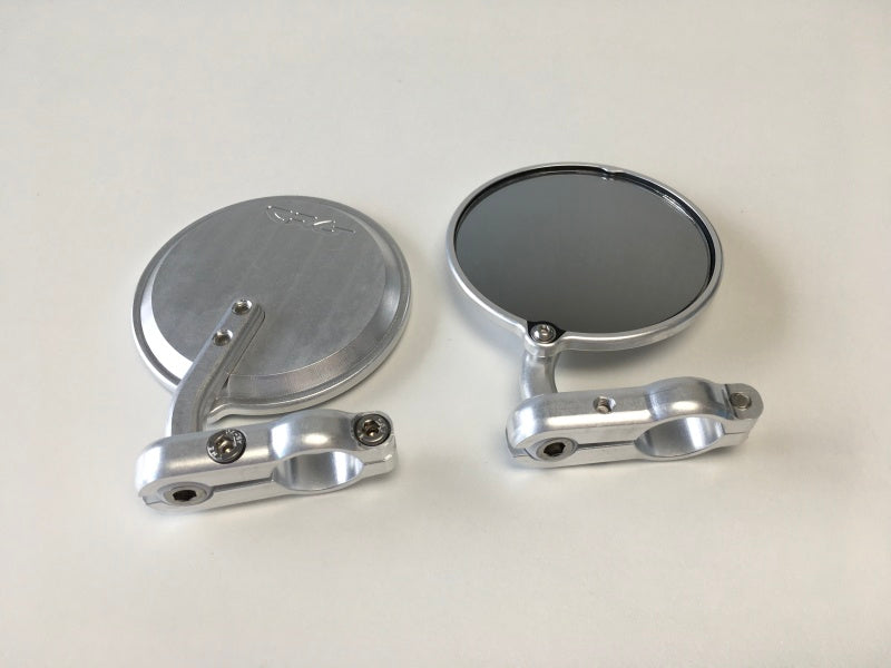 CRG Hindsight 3 in. Round Bar-End Mirror Right - Silver (HS-201-R)