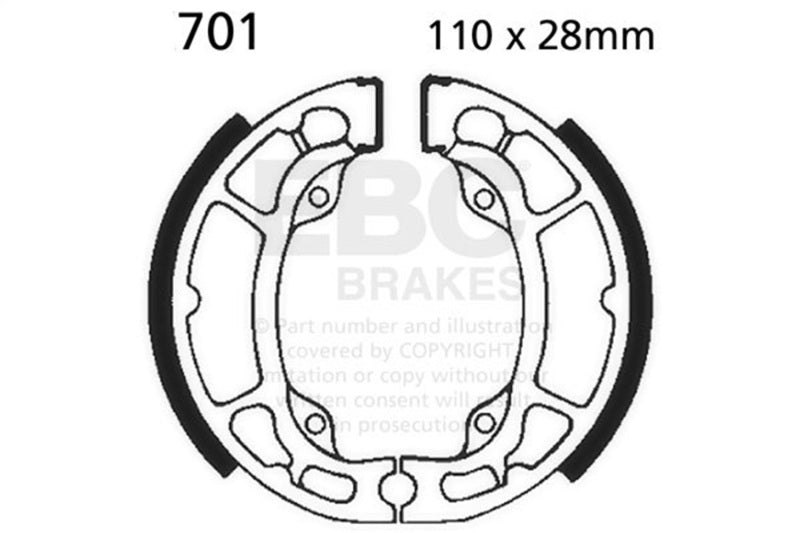 EBC 701 brake shoes — mfr catalog image